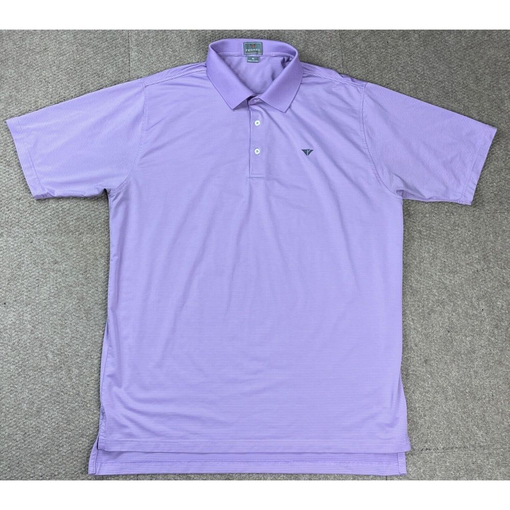 Fennec Highly Evolved Men's Purple Striped Short Sleeve Polo Shirt‎ Size XL